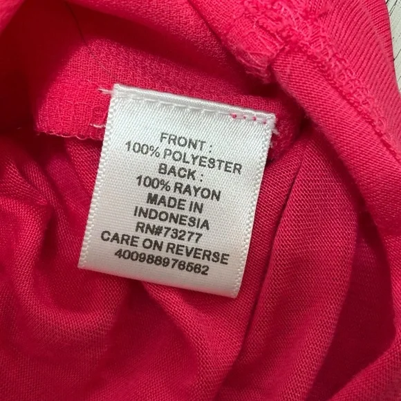 ELLE Salmon Pink Sleeveless Blouse Size L Lace Yoke Tank Top Keyhole Back - Picture 5 of 5